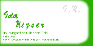 ida mizser business card
